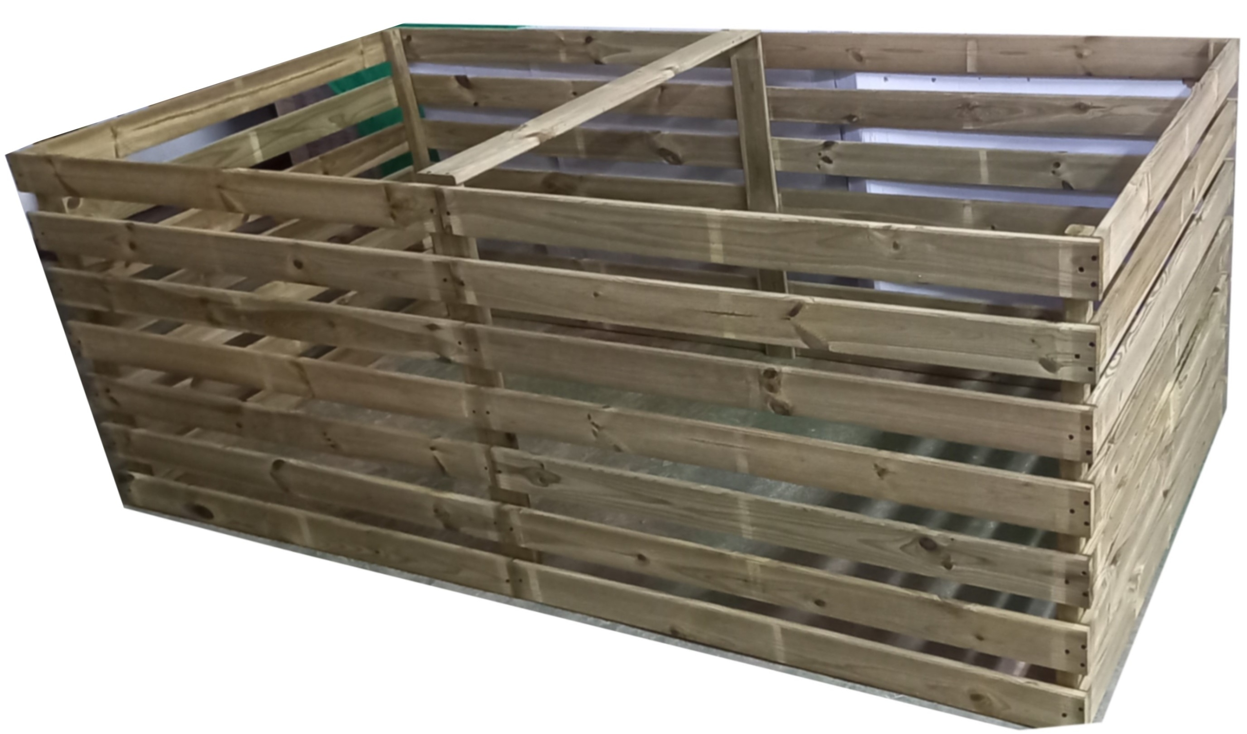 Dřevěný kompostér impregnovaný tlakem 200 x 100 x 90 1800 litrů