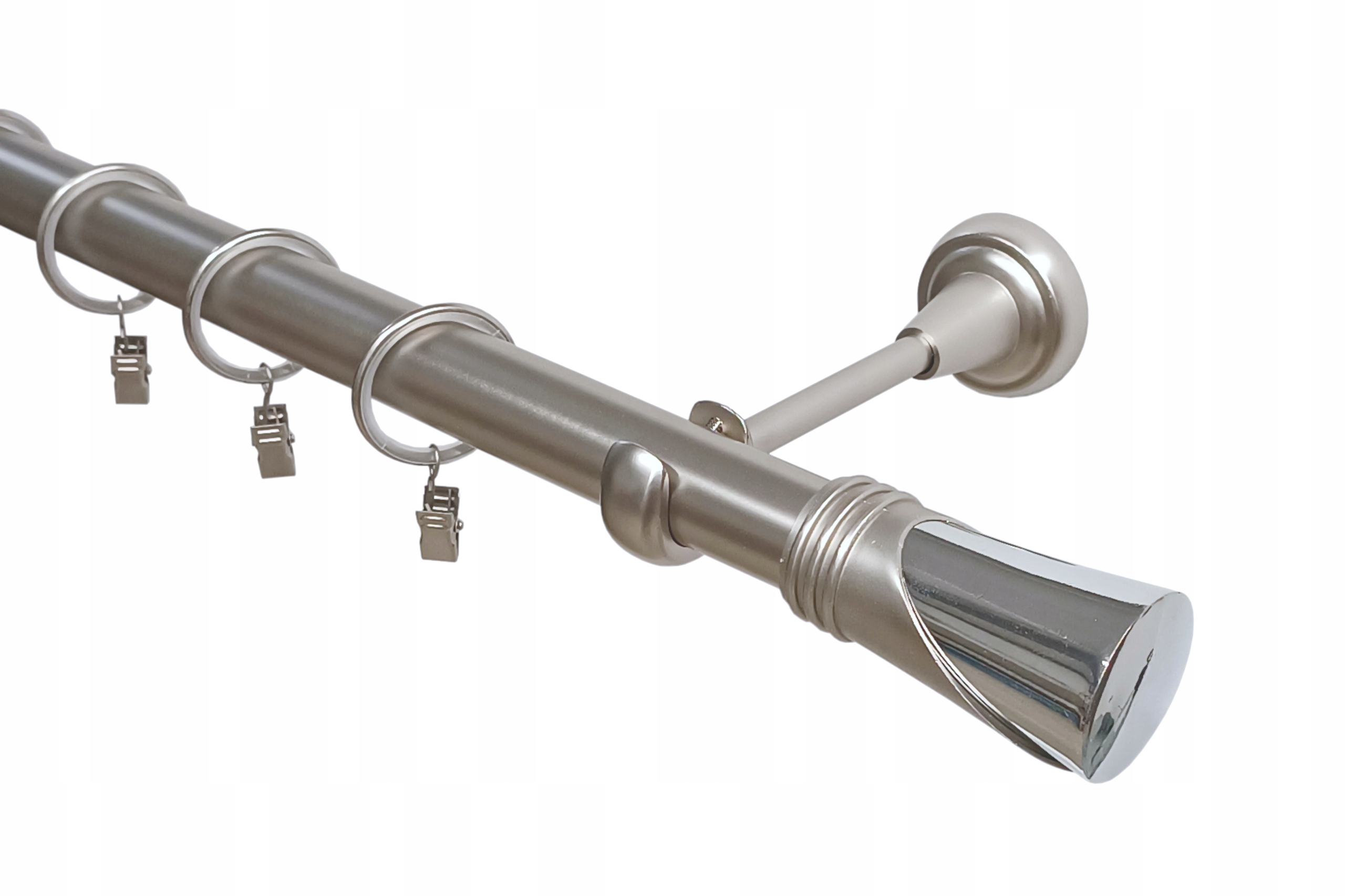 Jednoduchá garnýž kovový satén mix hrotů Imperia Deco 25 mm 280 cm