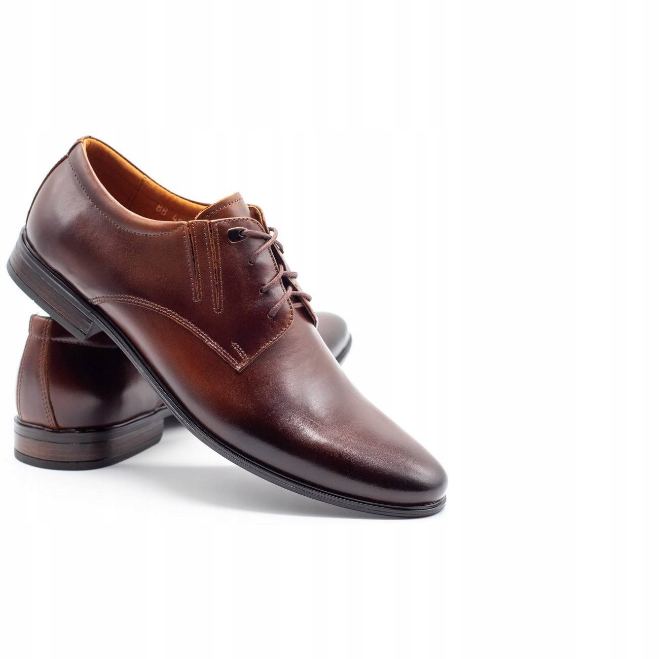 Buty męskie skórzane wizytowe 480 brązowe 41 Rozmiar 41