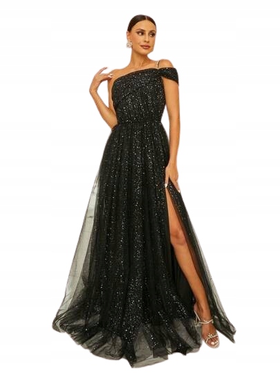 Shein Dámské Šaty Černé Maxi Glamour M 1DD