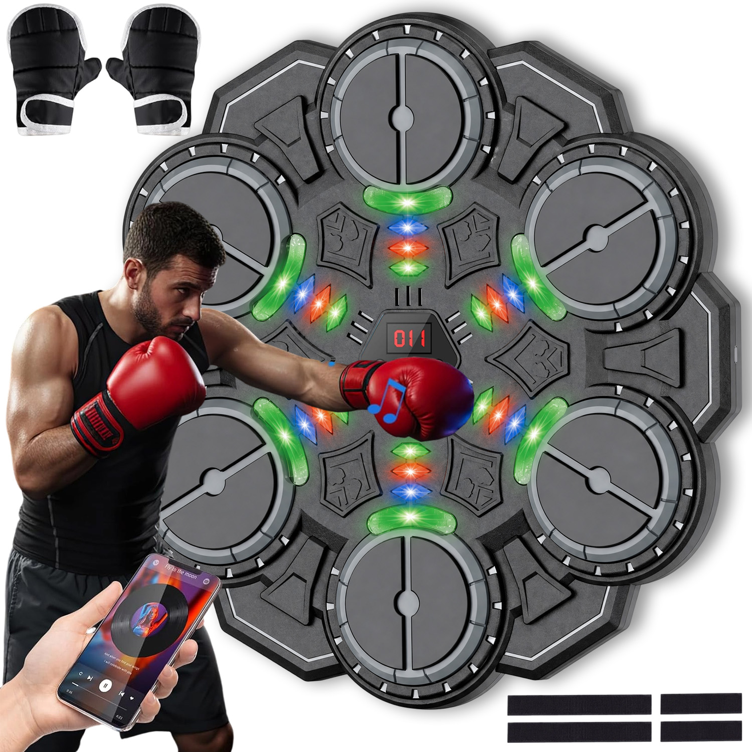 Music Boxing Machine Boxovací Stěna Hudební Štít Bluetooth Rukavice