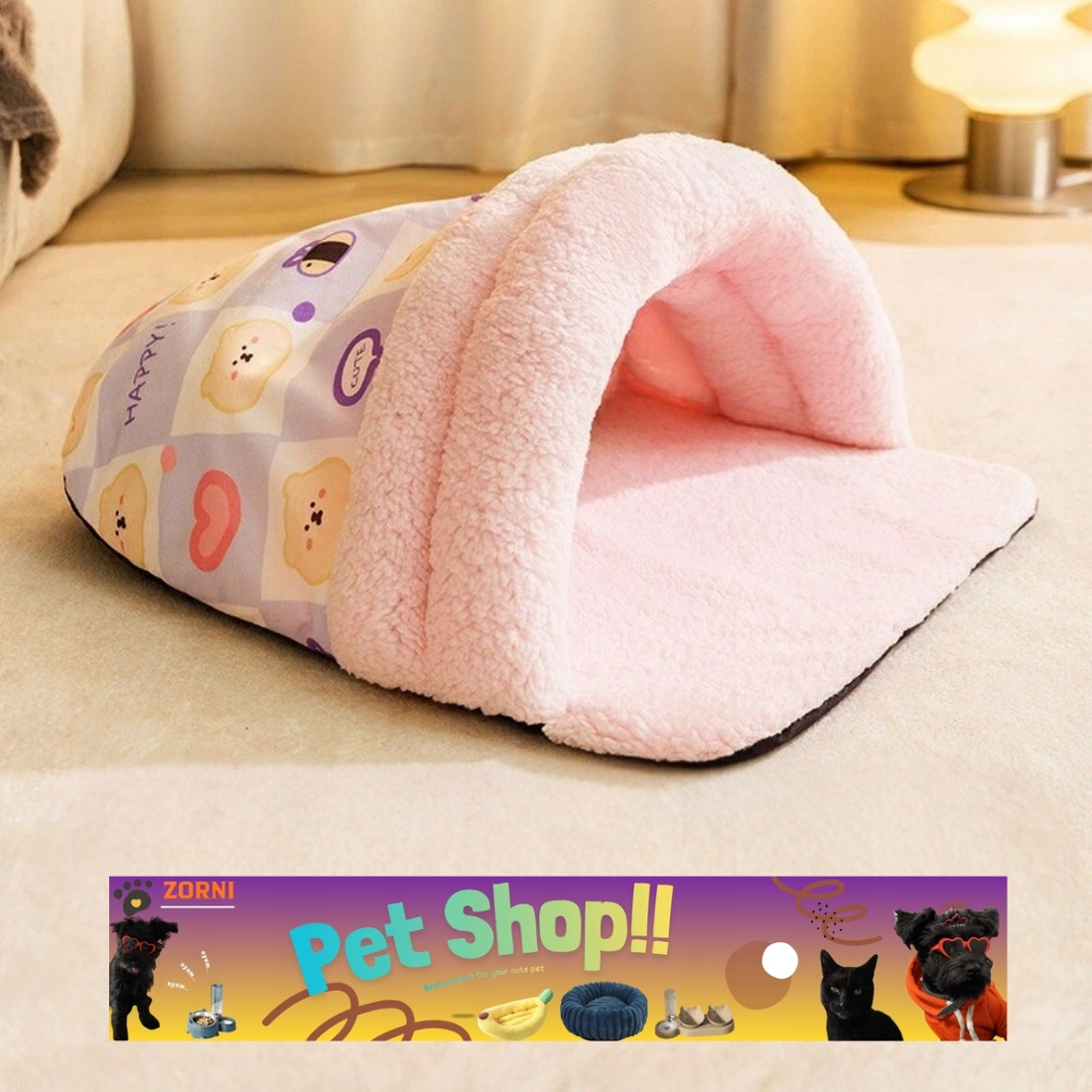 Levně Pelíšek pro kočky Psa Budka Domeček Potah "Kapeť" M 65x45x15 cm