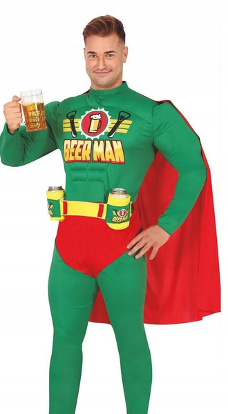 Kostým Superhrdina Pivo Beer Man Převlek Karneval Party M
