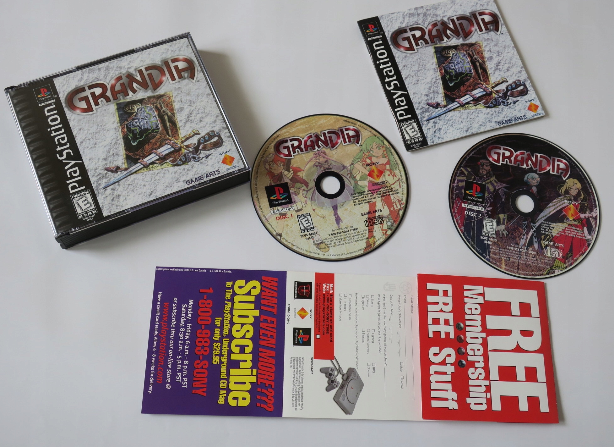 PS1 GRANDIA REGION NTSC/U USA PLAYSTATION 1 PSX Platforma Sony PlayStation (PSX)