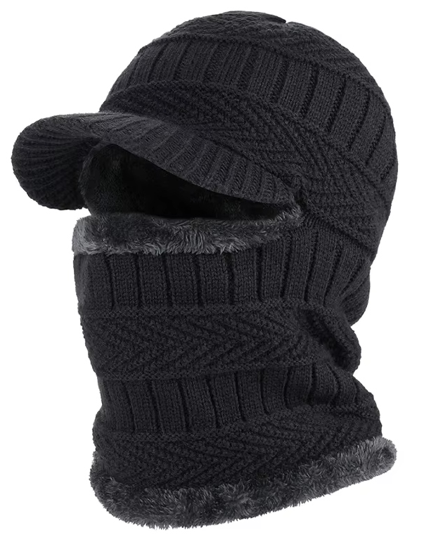 CZAPKA Z DASZKIEM UNIWERSALNA DWUWARSTWOWA GRUBA CIEPŁA KOMINIARKA ZIMOWA