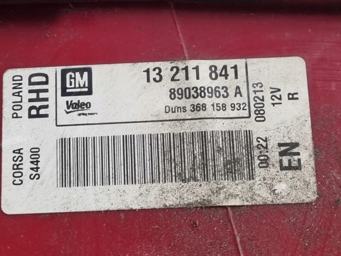 light rear right side Opel Corsa D facelift 2013 13211841