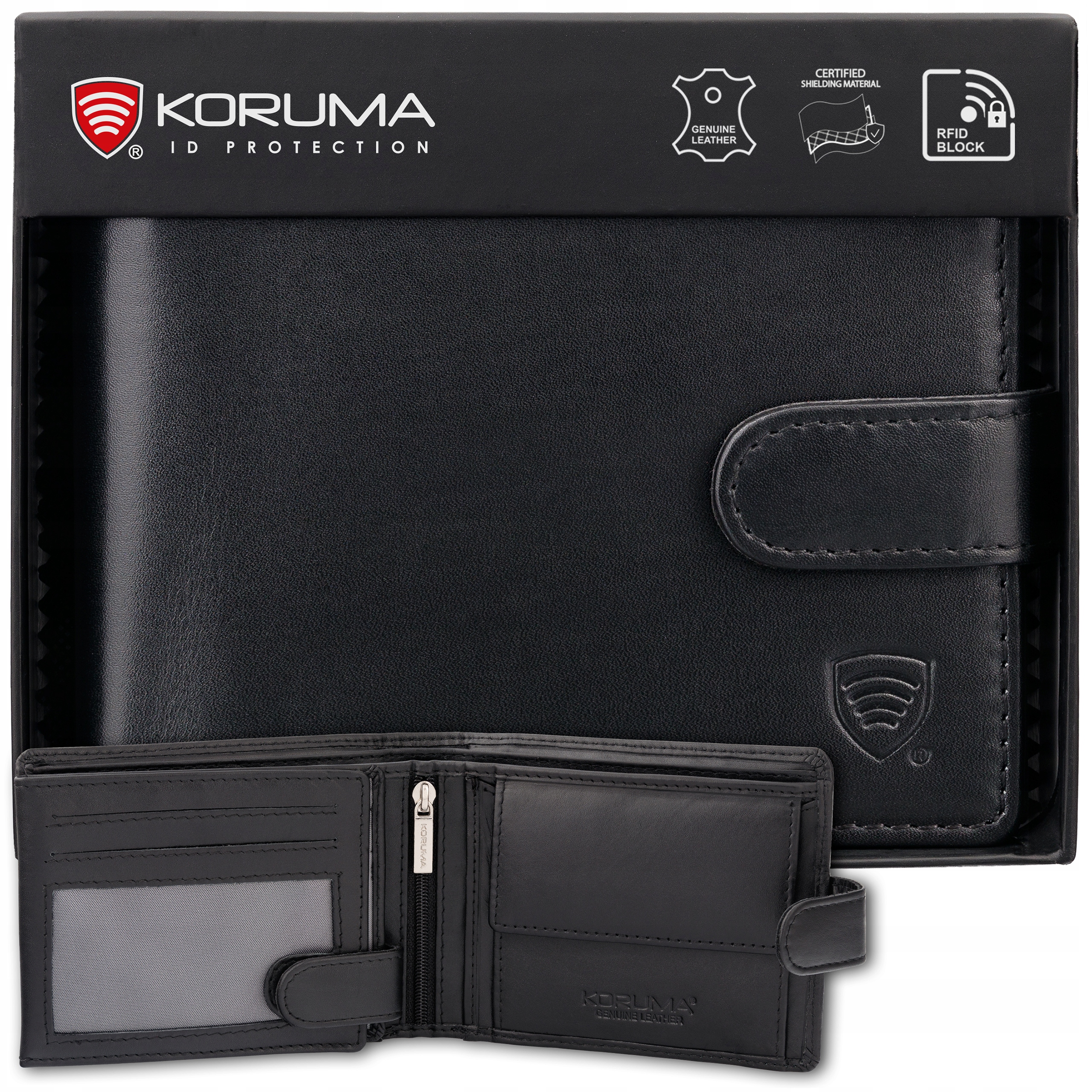 Pánská Kožená Peněženka Antikrádežová s Rfid Ochranou na Karty a Mince Koruma