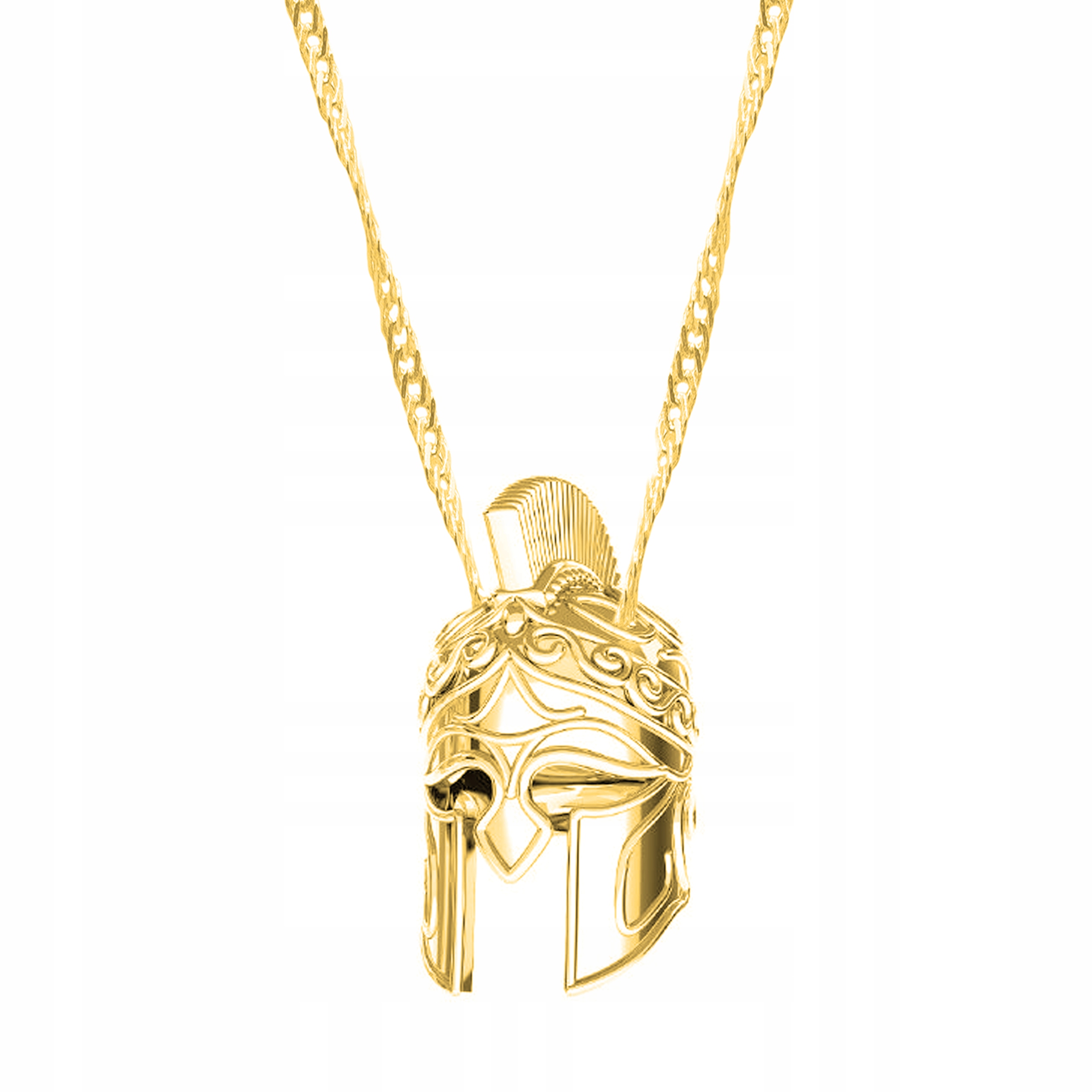 Řetízek zlatý náhrdelník 925 Helma Sparťana