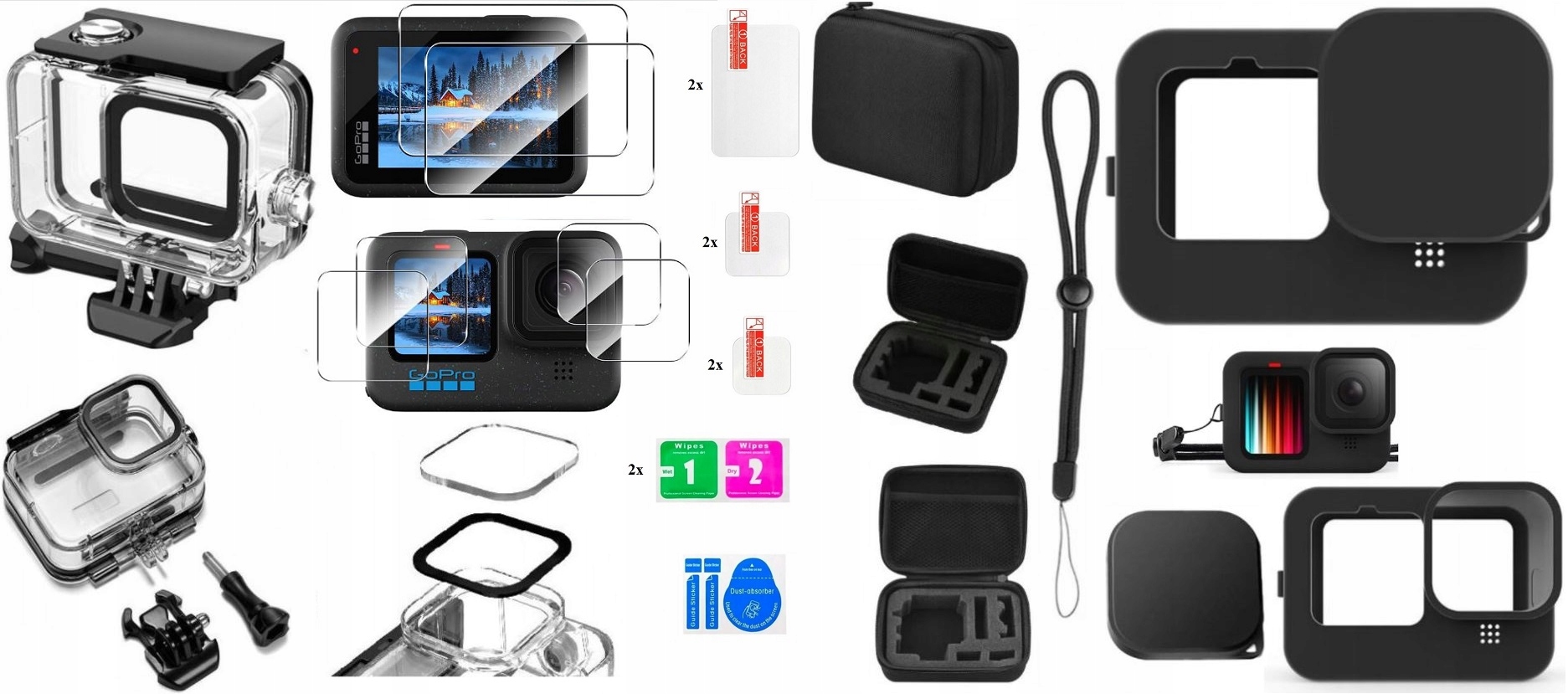 Vodotěsné pouzdro 6x sklo pouzdro GoPro 13-4 – Kompletní Ochrana, Kajak!