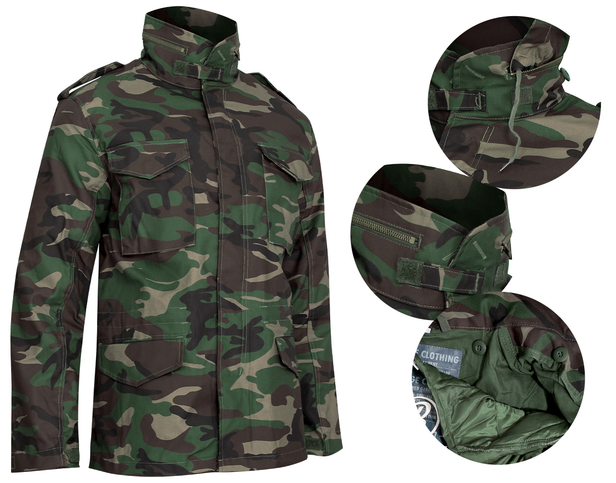 Vojenská Bunda M65 Brandit Classic Vojenská Parka Oversize Woodland 3XL