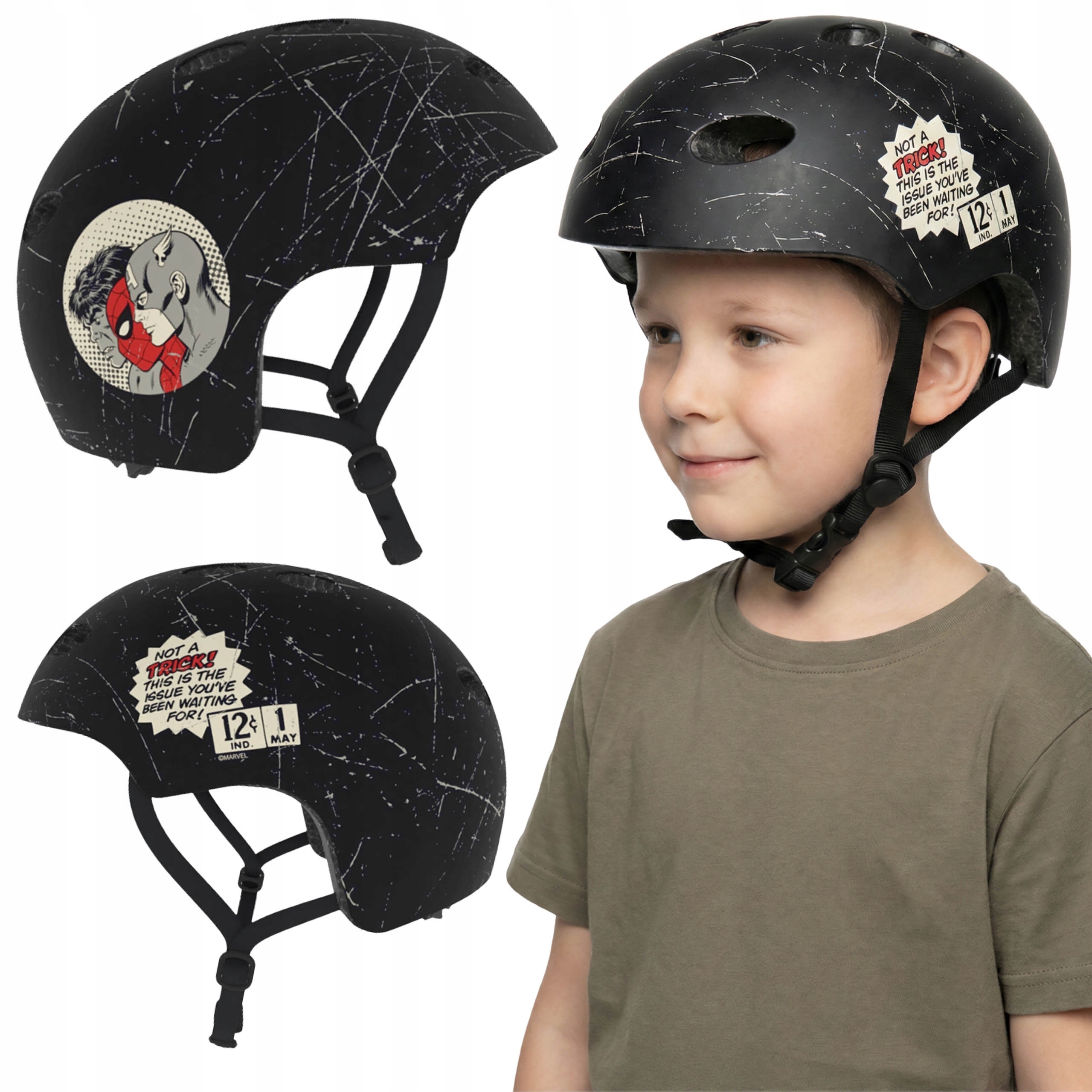 Marvel Avengers Bezpieczny kask rowerowy dla chłopca, Sportowy, Regulowany