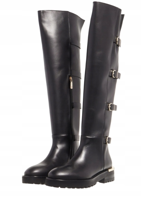 Aigner Černé Klasické Kozačky Z Přírodní Kůže Platforma 38 3CF