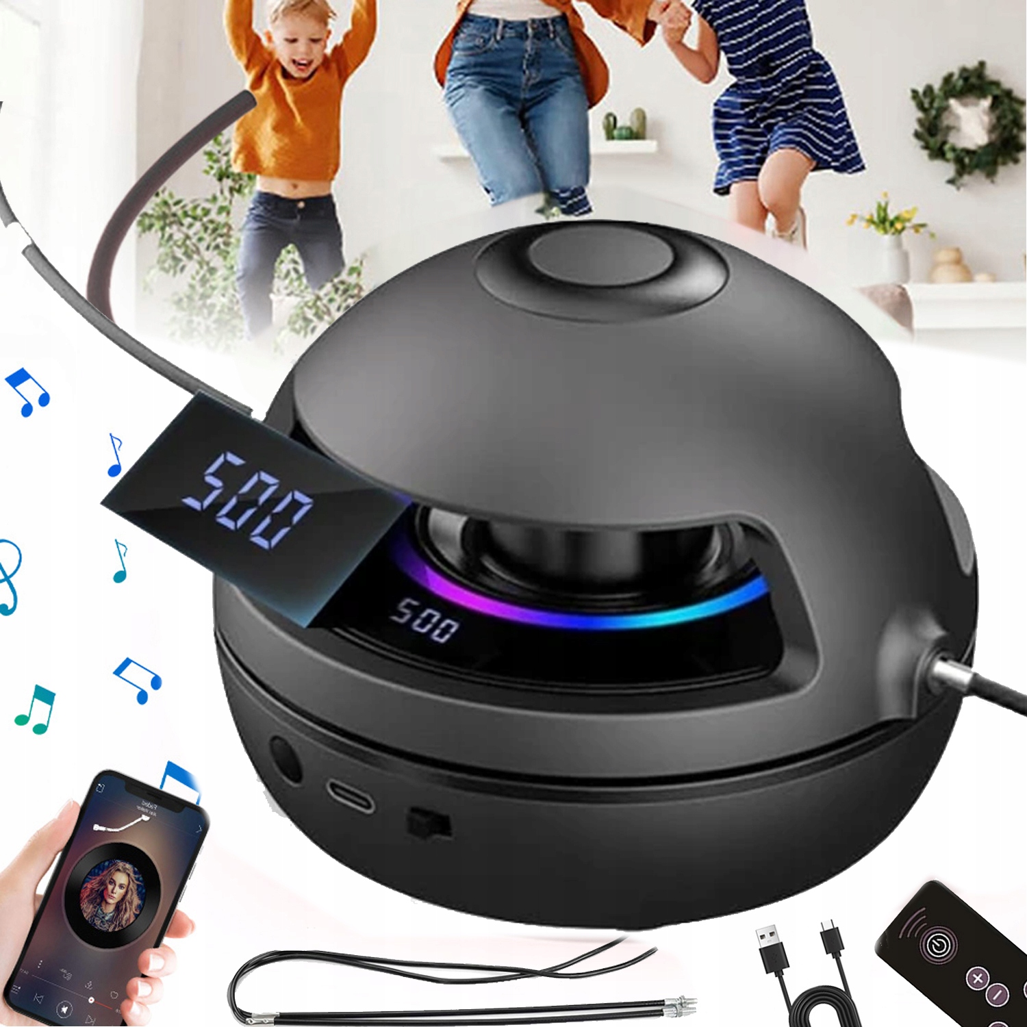 Inteligentna Skakanka Linowa Dzieci Poziom Prędkości 1-10 Z LCD Licznik