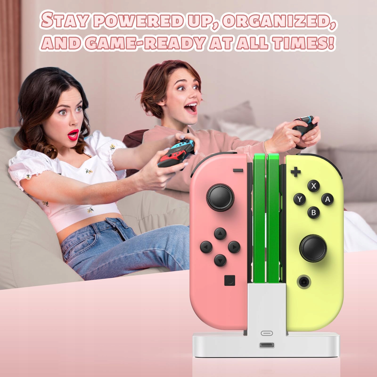 FASTSNAIL Ładowarka Kontrolerów do Nintendo Switch OLED JoyCon Biała — miniatura 6