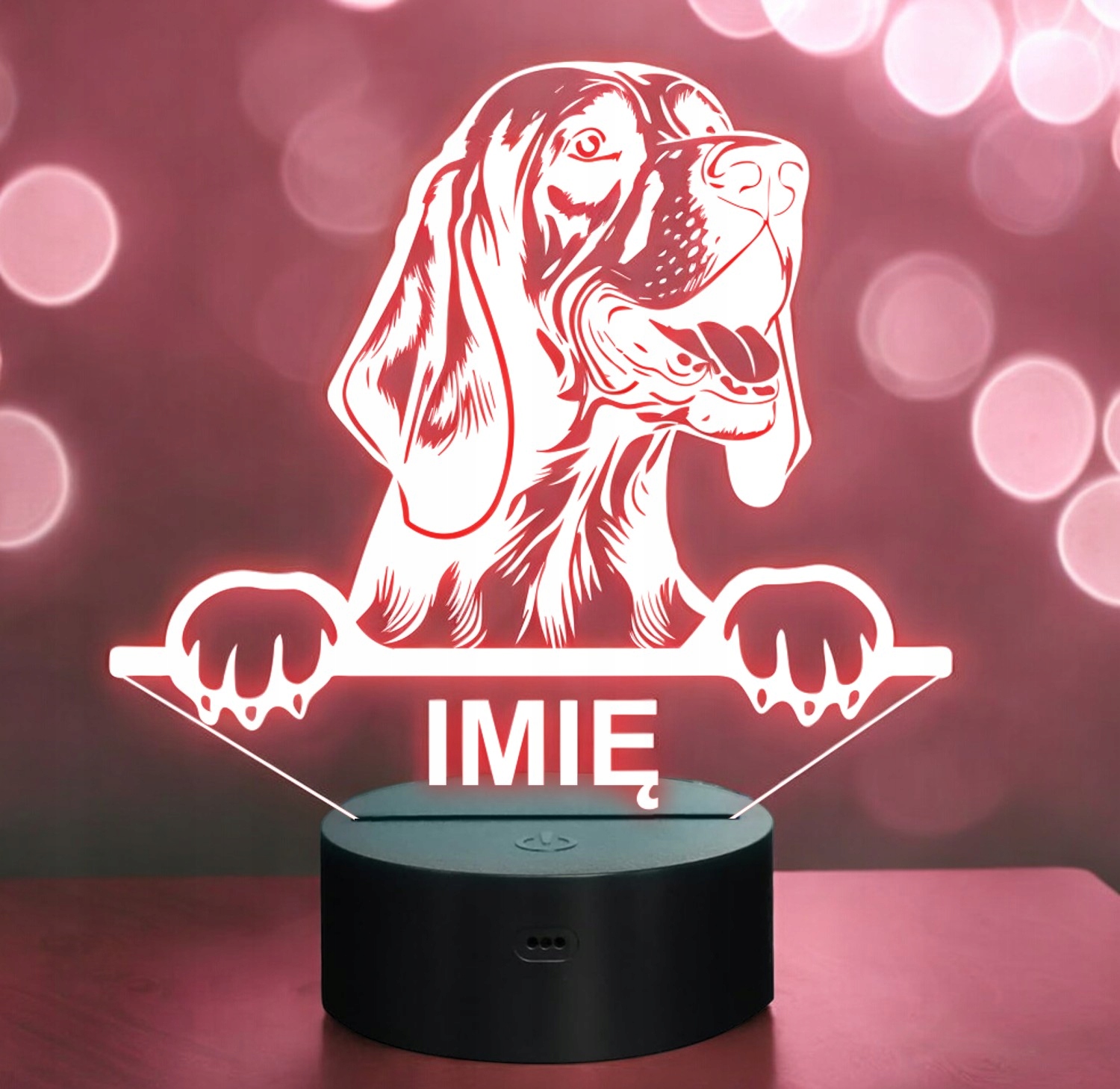 Lampka Nocna LED Bloodhound Rasa z Imieniem na Prezent Marka bez marki