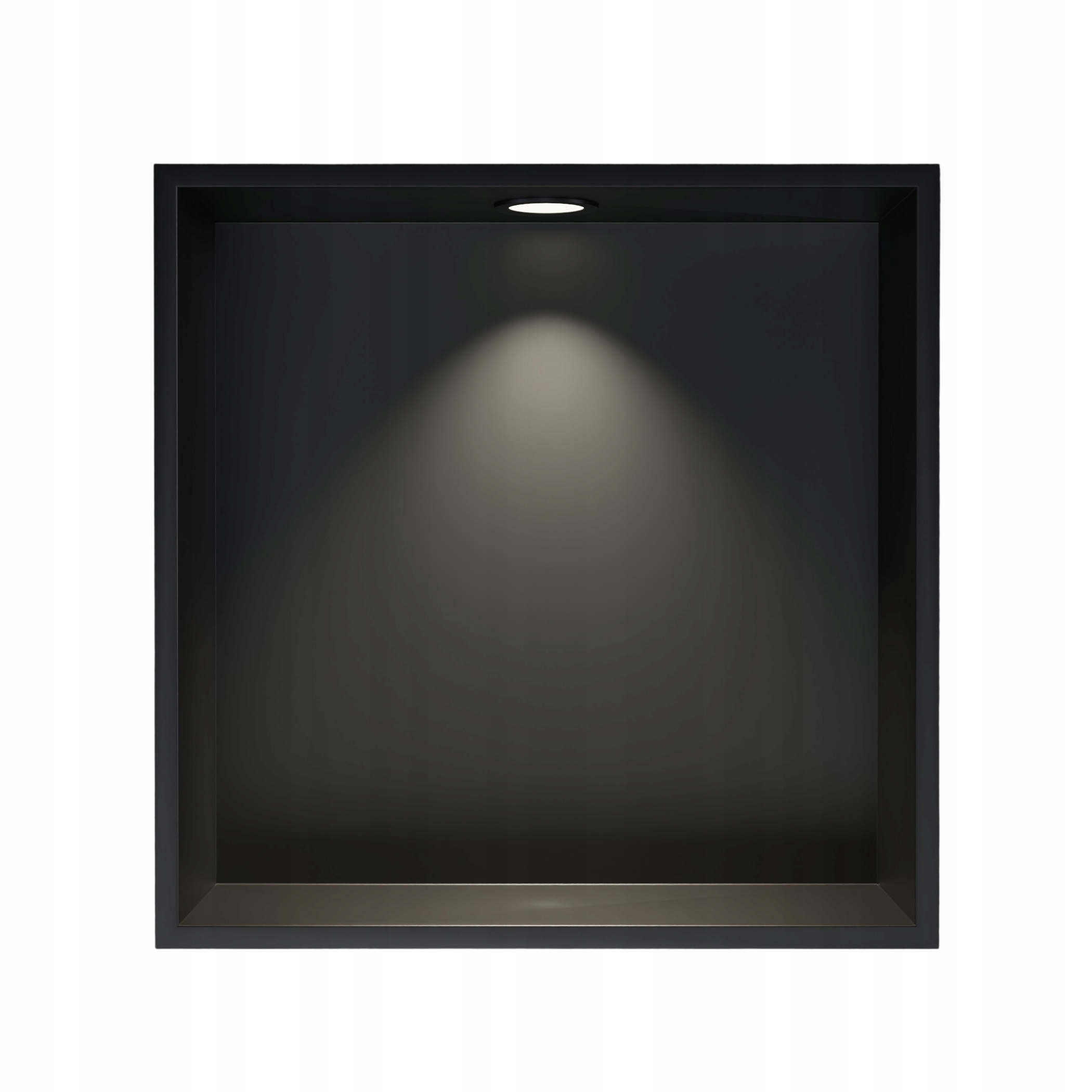 Półka wnękowa do zabudowy 30x20 nierdzewna czarna Led oprawka czarna