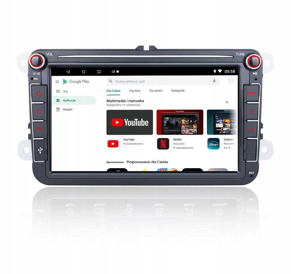 RADIO ANDROID 2DIN 4+64 GB LTE 4G VW PASSAT B6 B7 GOLF 5 V 6 VI SKODA SEAT Pilot w zestawie nie