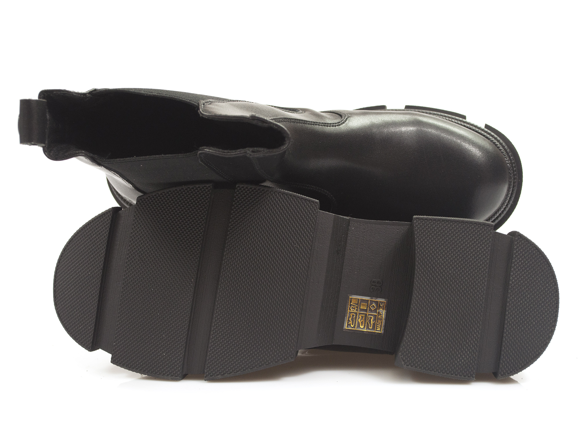 BIG STAR botki damskie zimowe na platformie SKÓRA Wzór dominujący bez wzoru