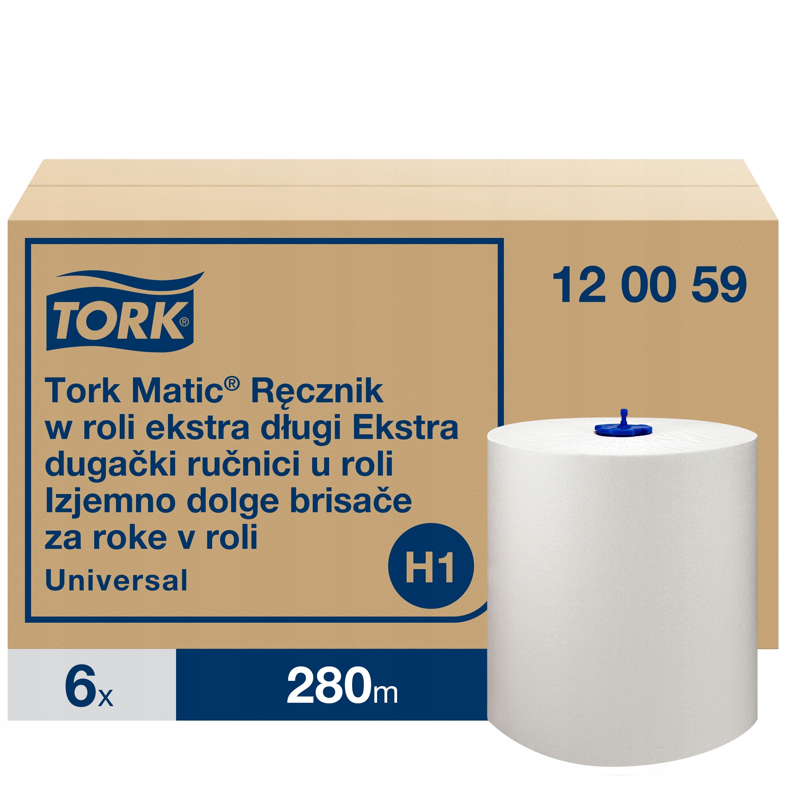 Tork Matic H1 120059 Ręczniki papierowe w roli 6x 280 m biały