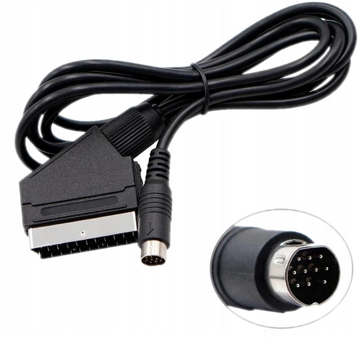 KABEL PRZEWÓD POŁĄCZENIOWY RGB EURO SCART DO KONSOLI SEGA SATRUN 180CM