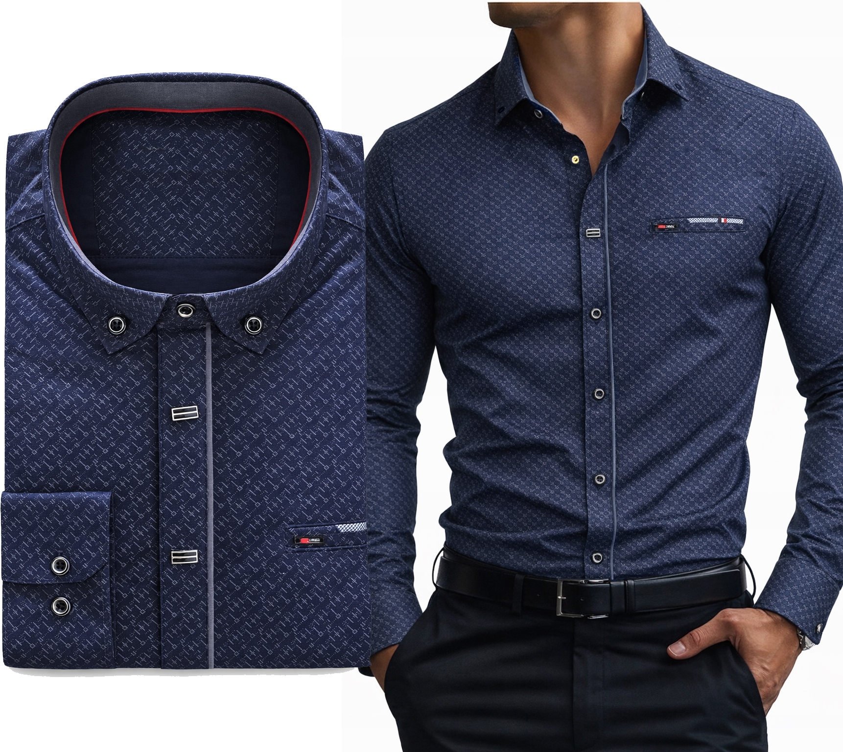 Koszula Męska do Garnituru Spodni Regular