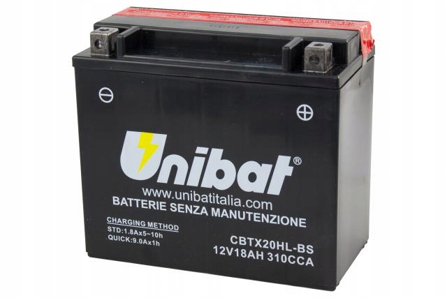 

Akumulator Unibat CBTX20HL-BS, YTX20HL-BS 18Ah 310