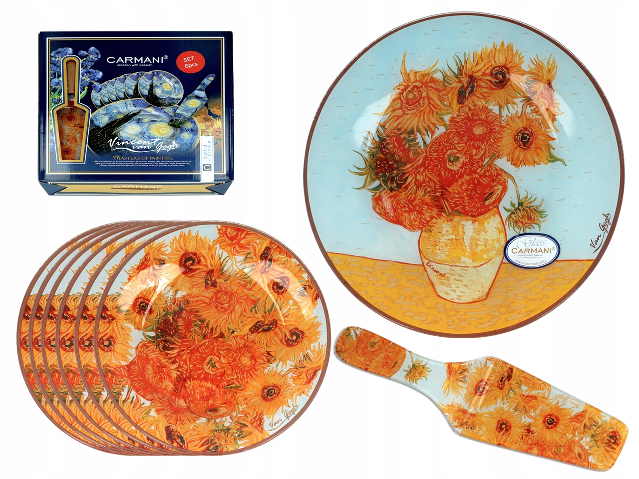 Sada Podnosov A 6 Tanierikov Van Gogh Slnečnice Na Cesto Carmani