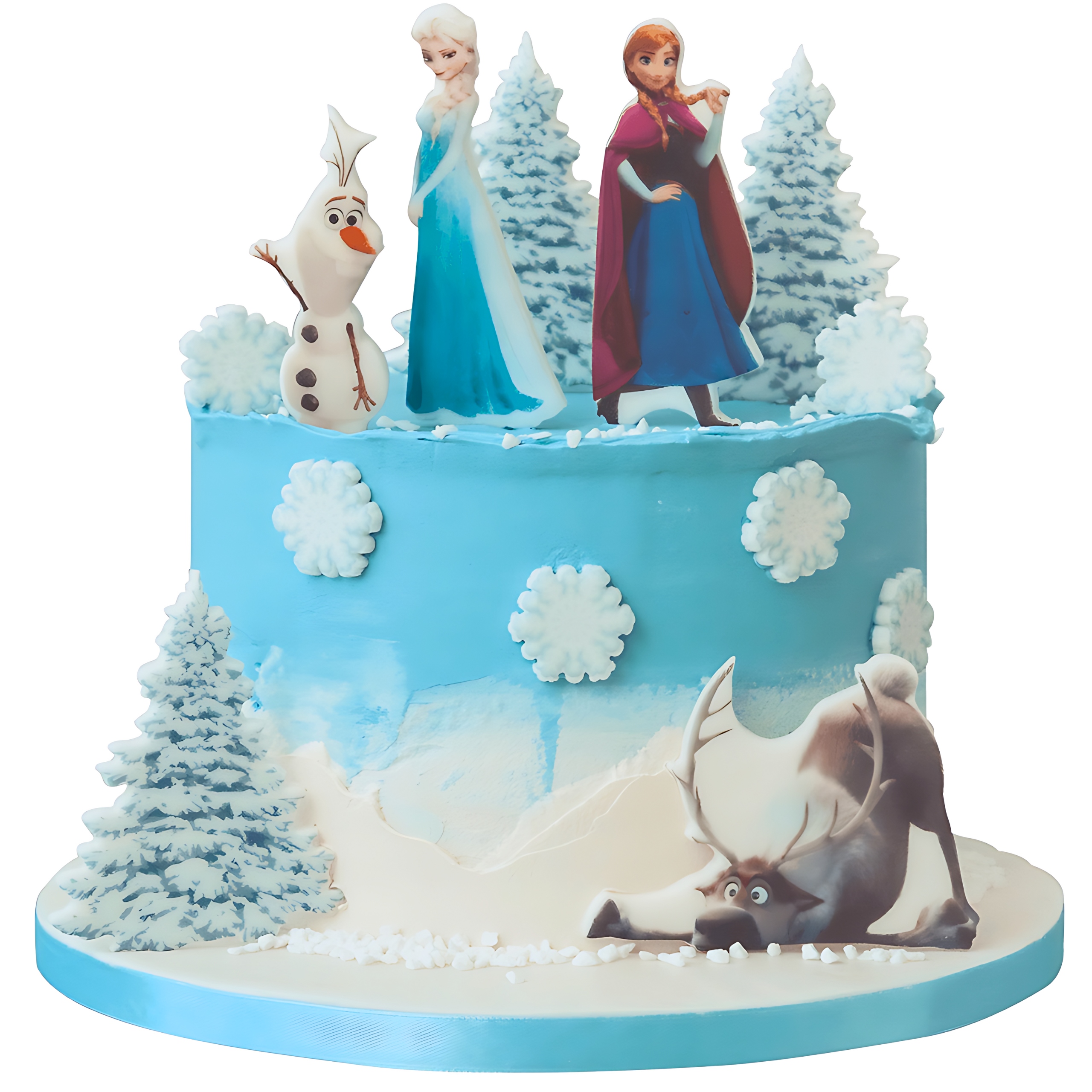 Zestaw do dekoracji tortu Kraina Lodu 14 el. figurki ozdoba opłatek