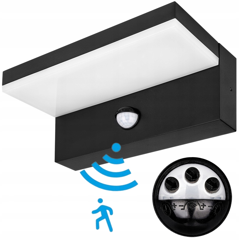 Nástěnná Venkovní Zahradní Fasádní Lampa S Led Senzorem 9W IP44