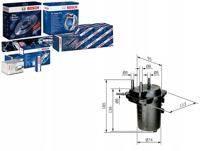 Palivový Filtr Renault 1,5DCI Clio Kangoo 02 Bosch
