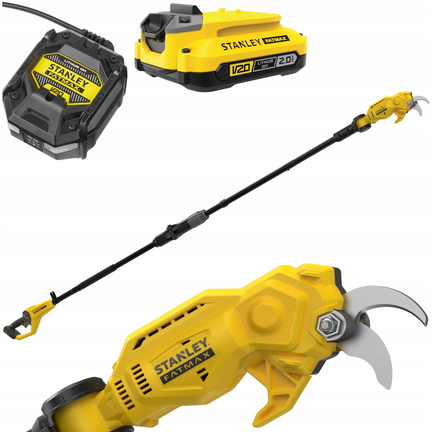 Stanley Sekator na wysięgniku 2,4m 18V V20 SFMCPP632 Aku 1x 2,0Ah Ład