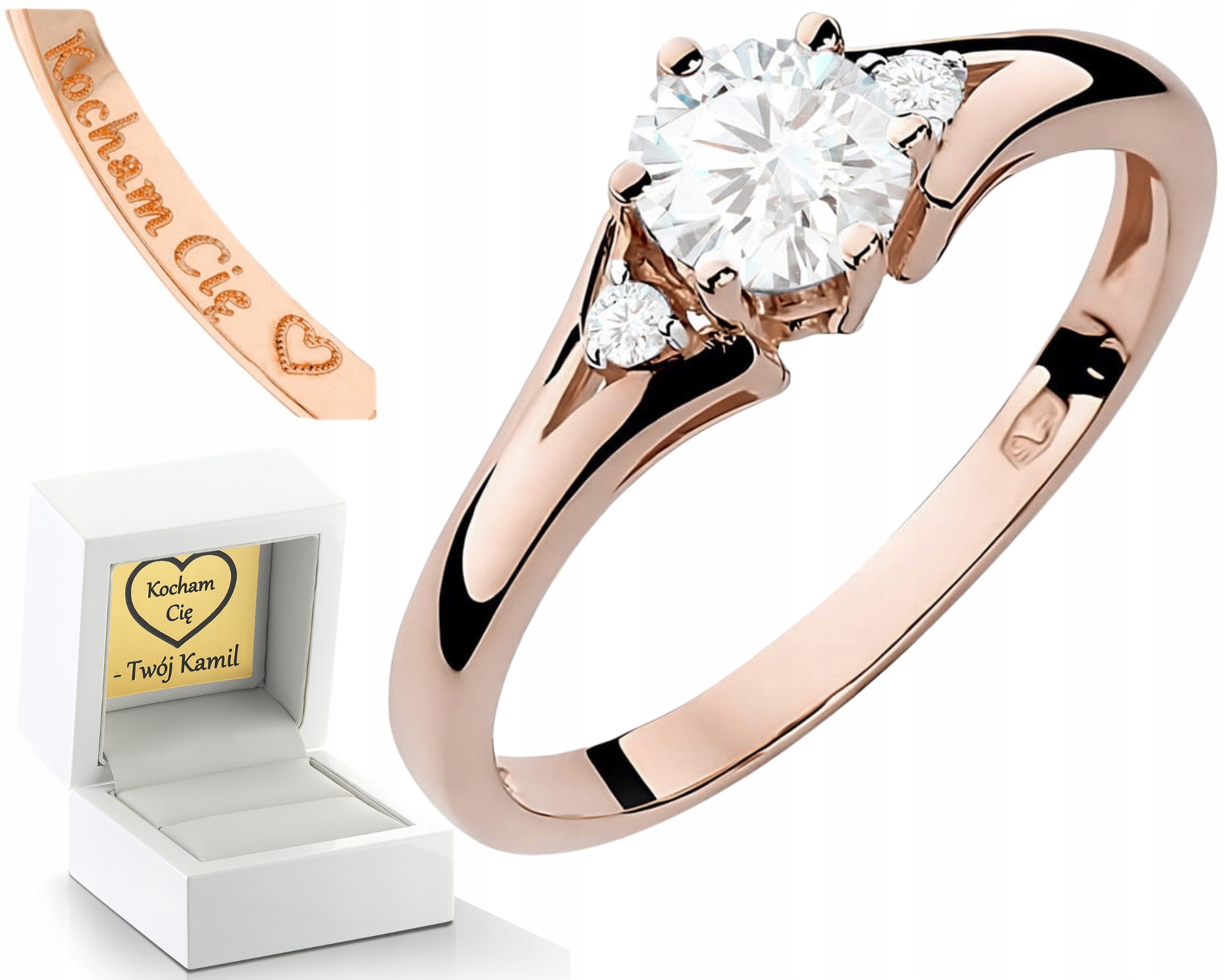 Exkluzivní Prstýnek S Diamanty Lab Růžové Zlato 14K