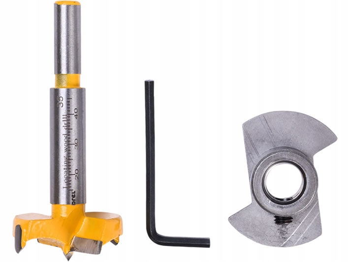 FREZ PUSZKOWY 35 mm Z WIDIĄ POD ZAWIASY Z OGRANICZNIKIEM WIERCENIA