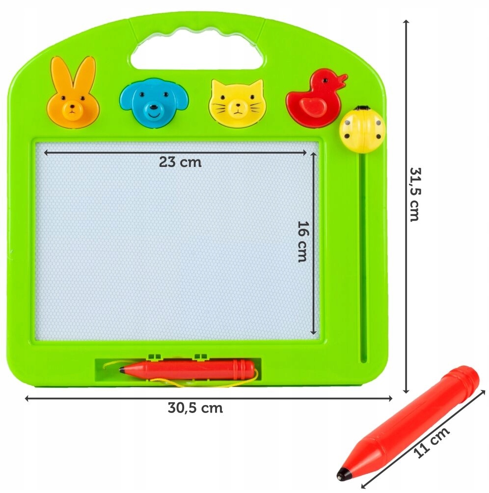 Znikopis Tablica Magnetyczna z Długopisem KOLOROWE RYSUNKI + 4 Pieczątki Bohater brak