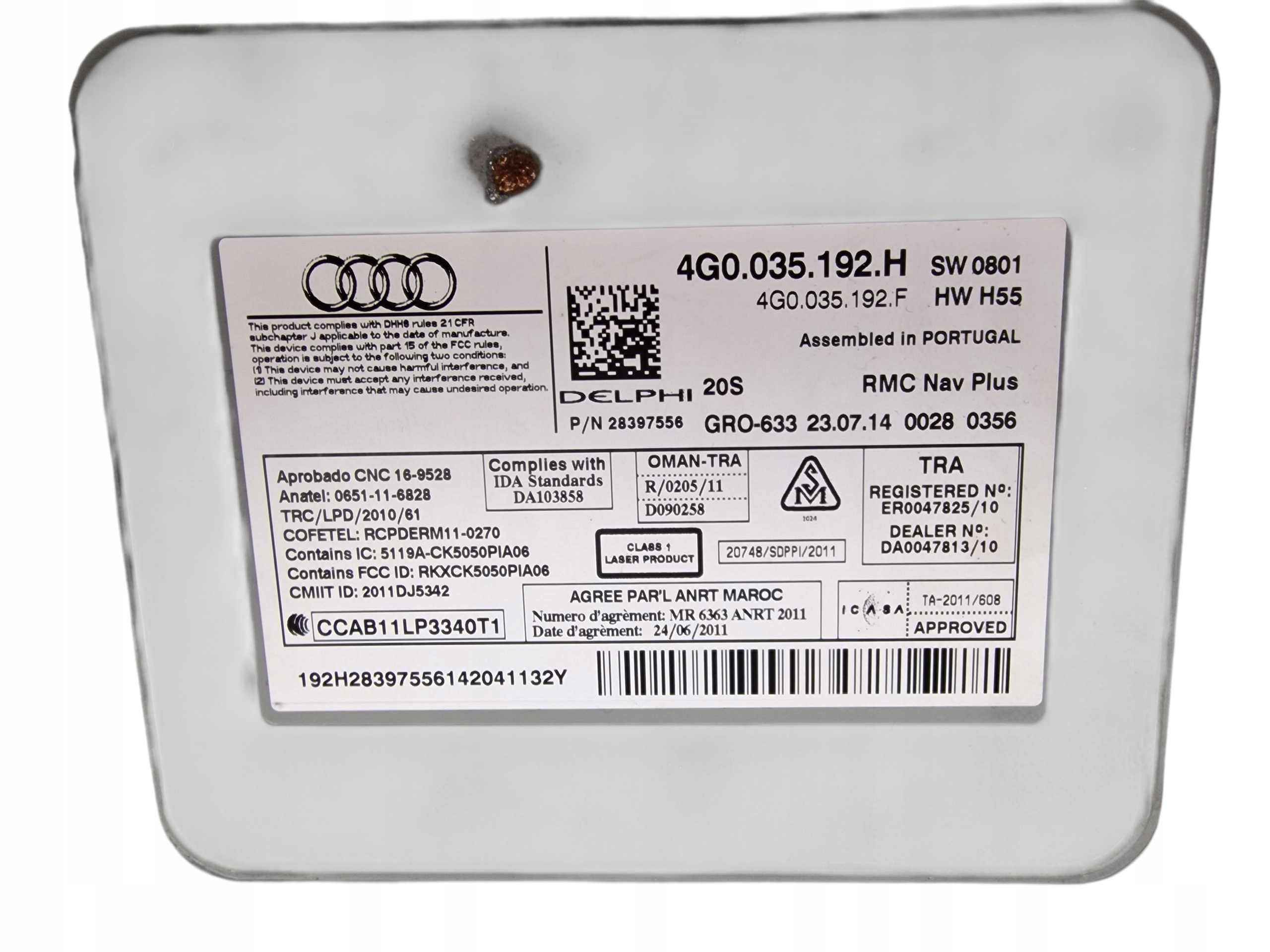 AUDI A6 C7 player NAPED navigation devices 4G0035192H