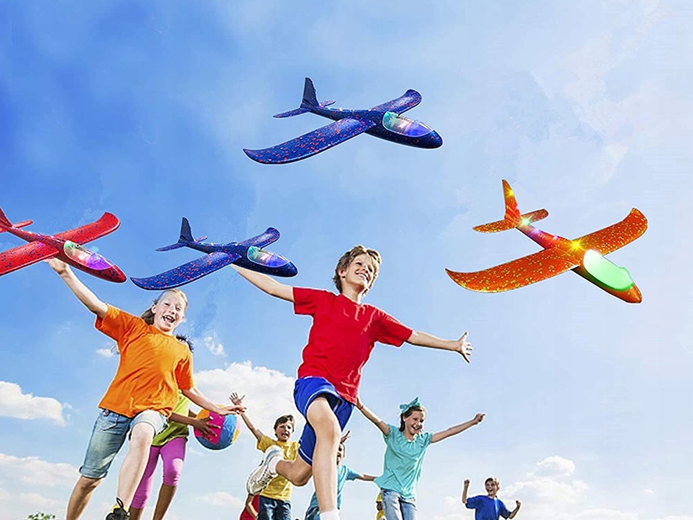 SAMOLOT STYROPIANOWY STYROPIANU 47CM ŚWIECĄCY LED MODEL SAMOLOTU SZYBOWIEC Bohater / Bajka brak