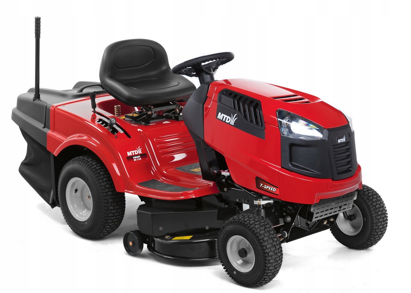 Traktor ogrodowy SMART RE 125 MTD w kolorze czarno-białym