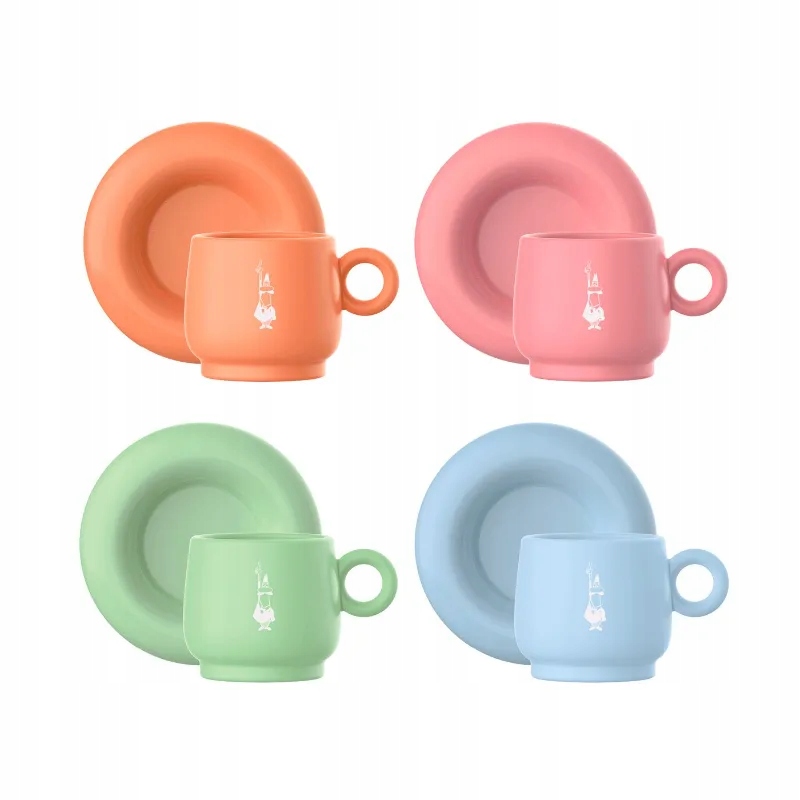 Bialetti Fruit Vibes zestaw 4 filiżanek 60 ml ze spodkami