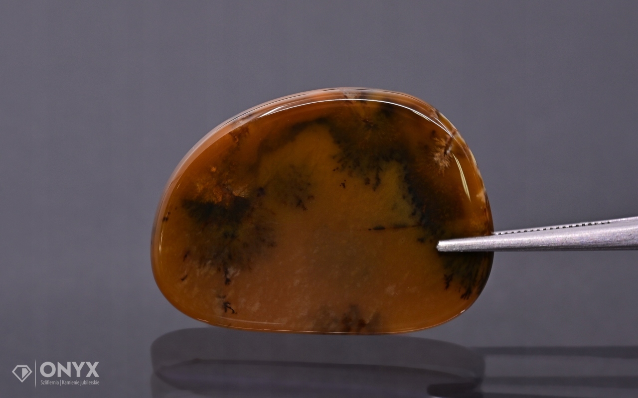 Dendritový achát z Kazachstánu konvexní dlaždice nere