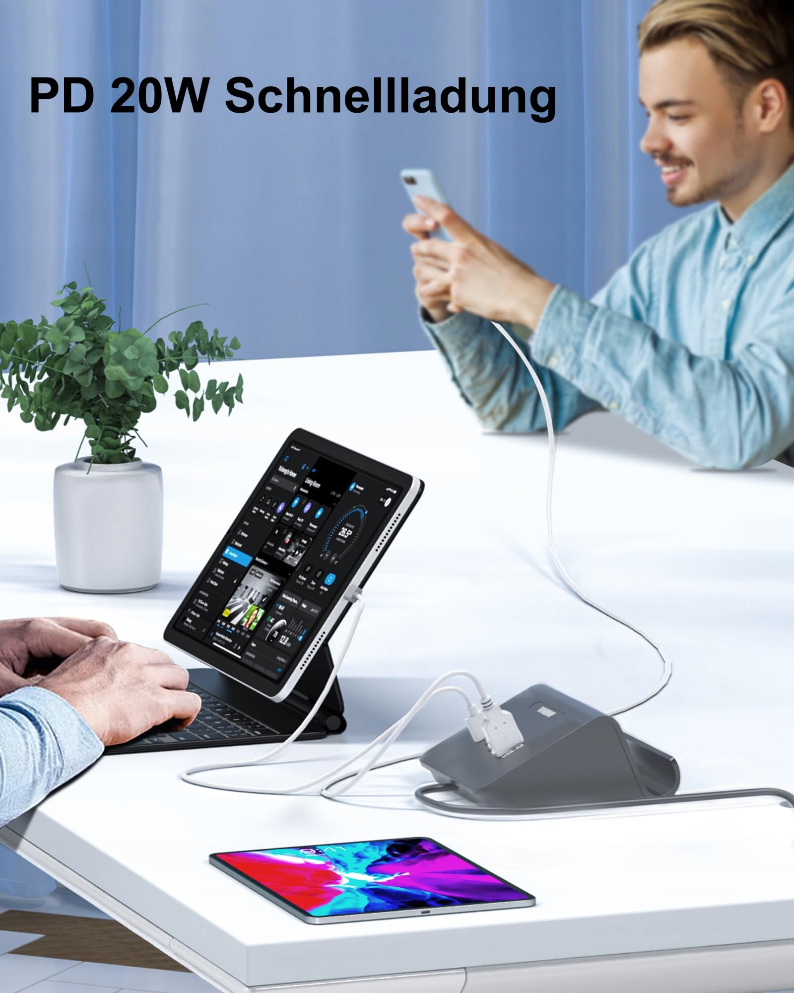 POANES Ładowarka USB C 25W Szybkie Ładowanie iPhone iPad Samsung Iwatch — miniatura 4