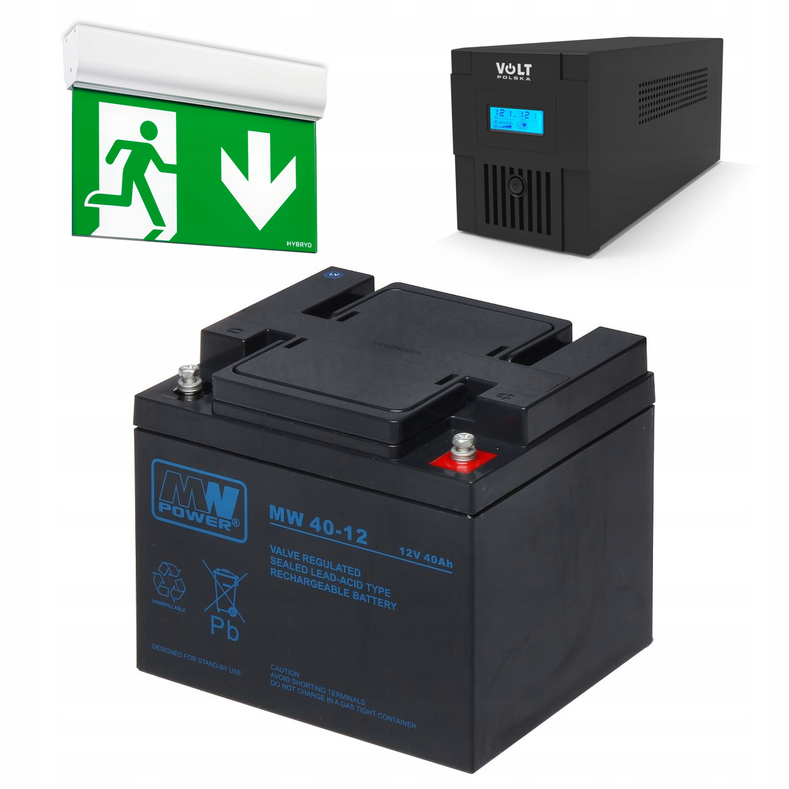 Akumulátor Agm 12V/40Ah Mw 40-12 Mw Power pro Ups, Nouzové Osvětlení