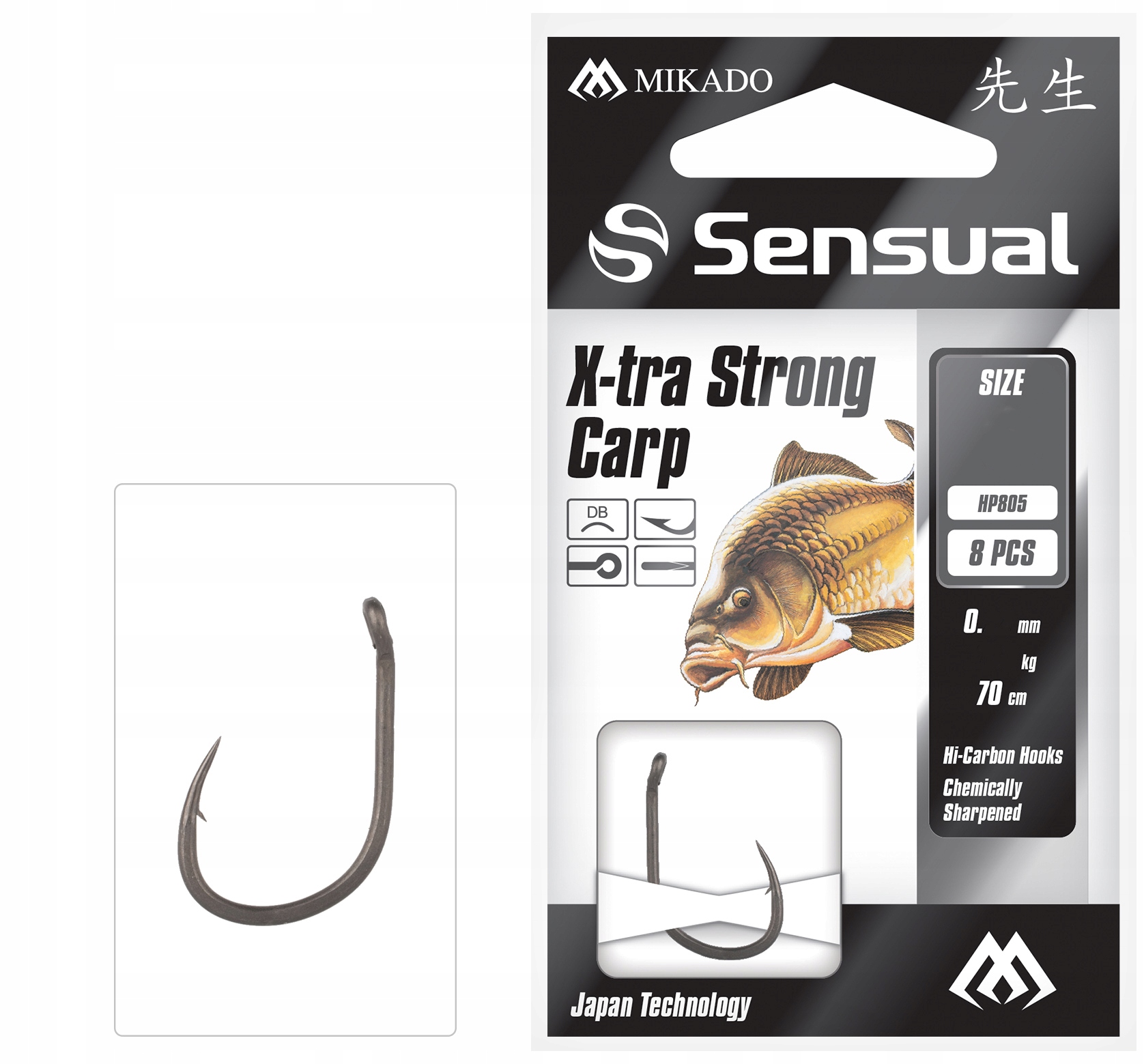 Mikado Sensual X-tra Strong Carp r.10 0.18mm 70cm 8szt. gotowe przypony