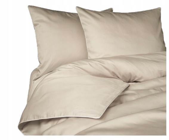 Pościel Makosatyna satynowa jednobarwna z lamówką 160x200 Piaskowy Beż Pure