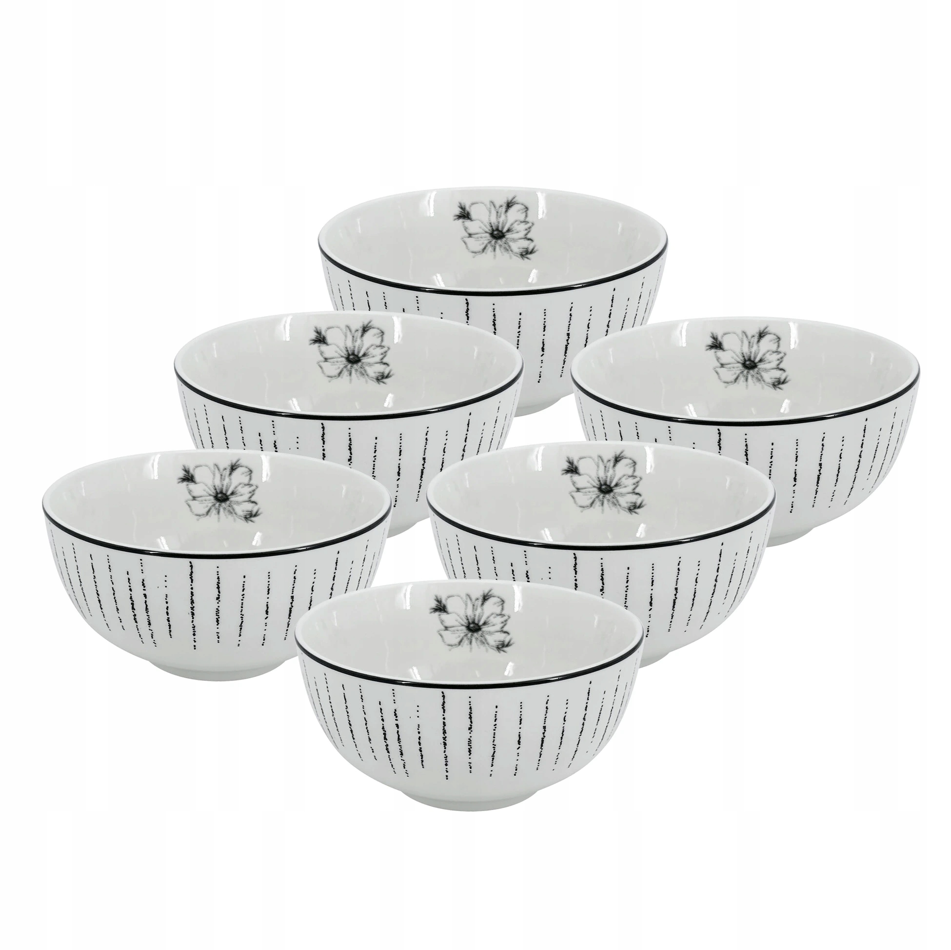 Set 6 ks Porcelánová miska Linea Dash, 14 cm