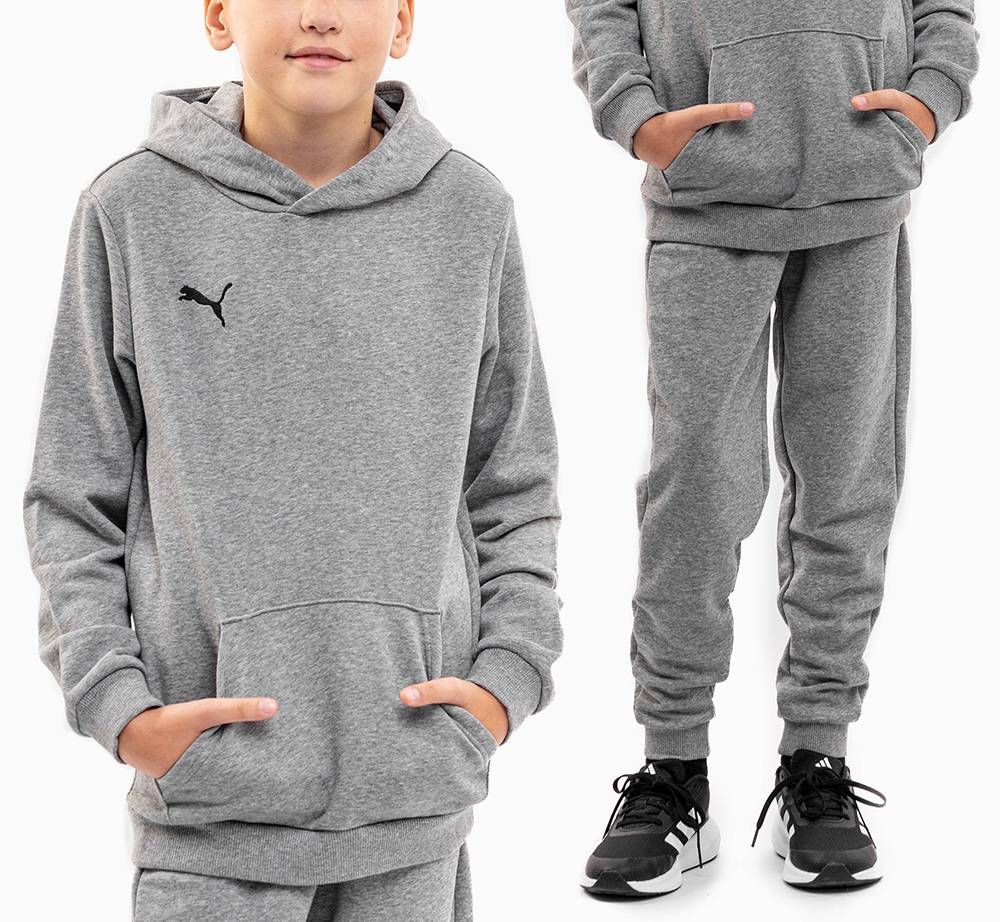 Dres Dziecięcy Puma teamGOAL 23 Komplet Zestaw Bluza Spodnie Szary roz. 140