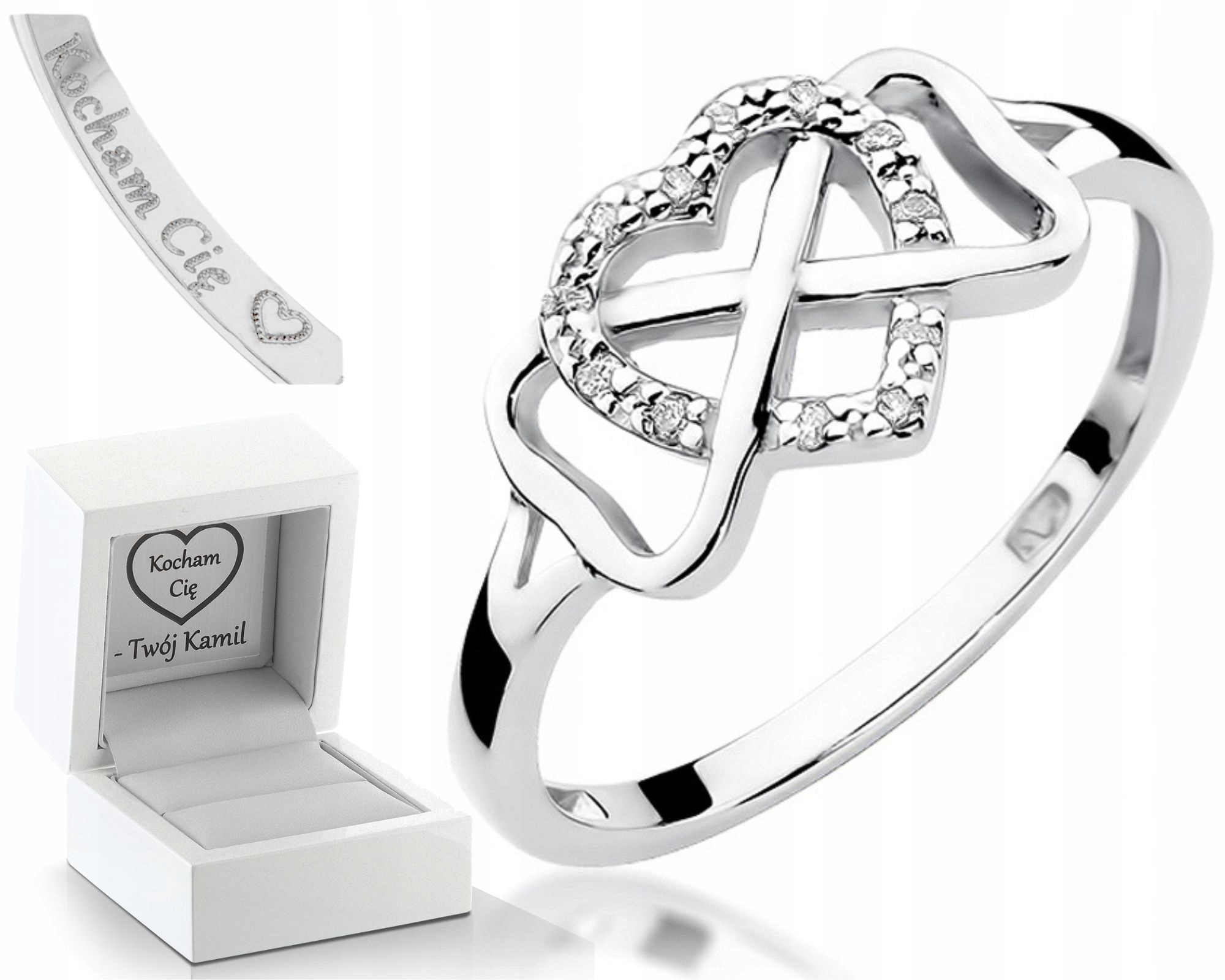 Prstýnek Srdce Nekonečno Brilianty B. Zlato