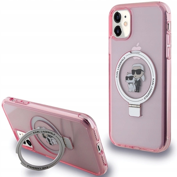 Pouzdro Karl Lagerfeld Ring Stand Karl&Choupettte MagSafe pro iPhone 11 Xr