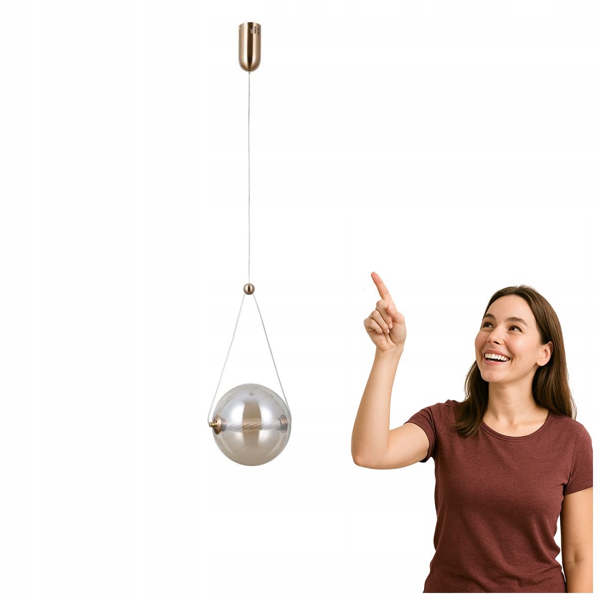 Žlutozlatá závěsná Led lampa Rastia 9W 825lm Italux