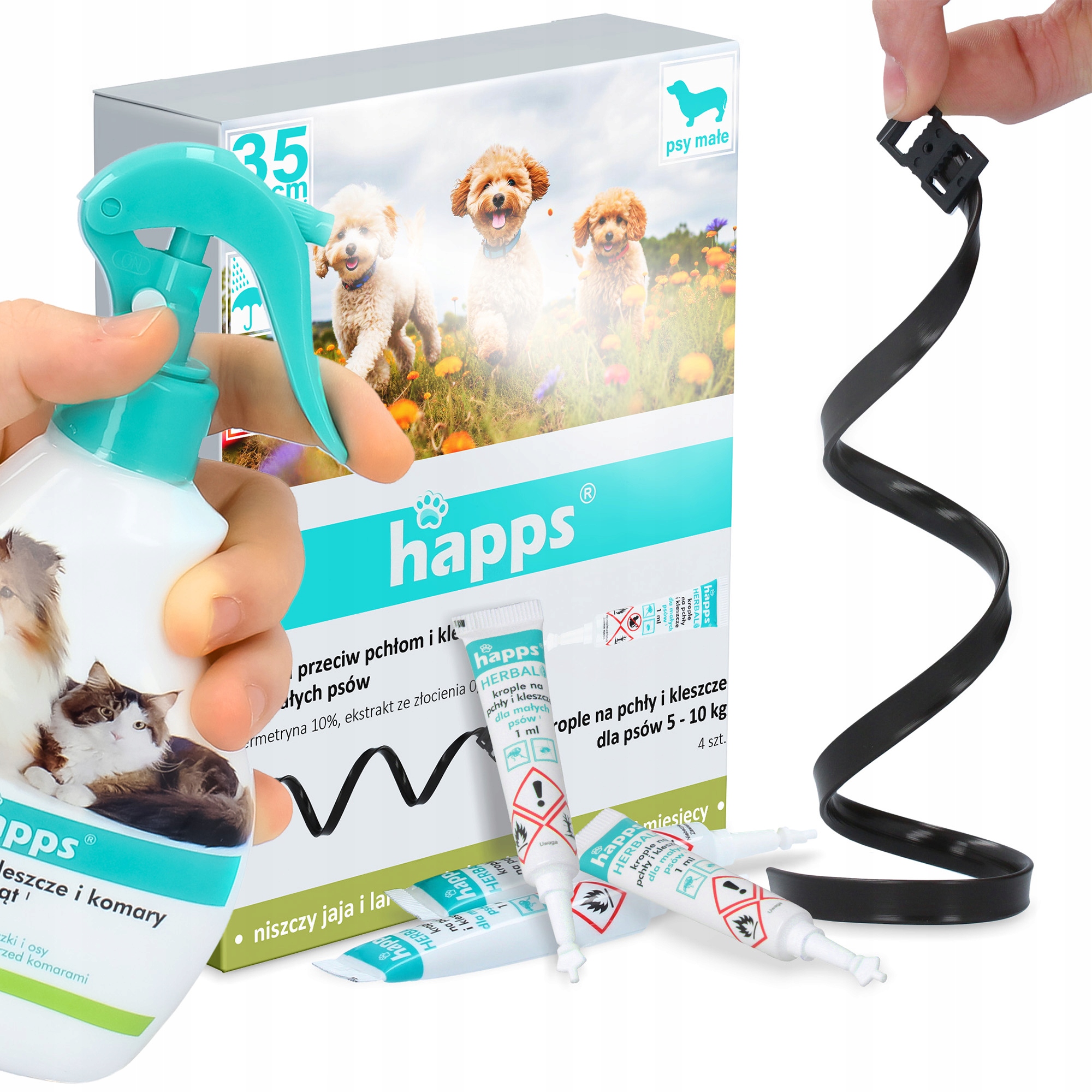 Levně Kapky Kleště Psa 5-10kg Obrož Proti Kleštěm 35cm Tekutina Insekty