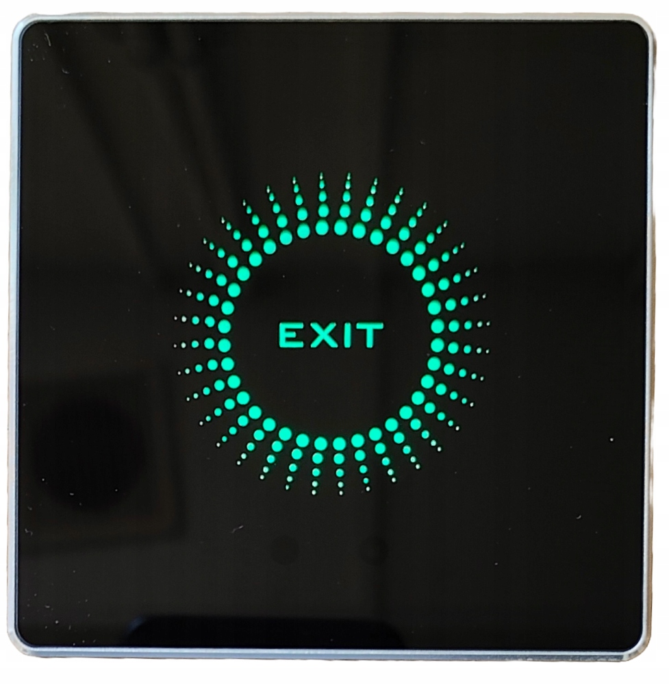 ZEWNĘTRZNY NATYNK PRZYCISK WYJŚCIA OTWARCIA DRZWI FURTKA CZARNY IP68 METAL Zawiera baterie nie